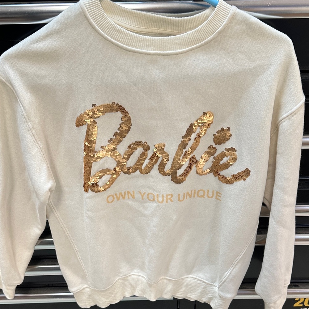 Zara Cream Barbie Logo Sweatshirt